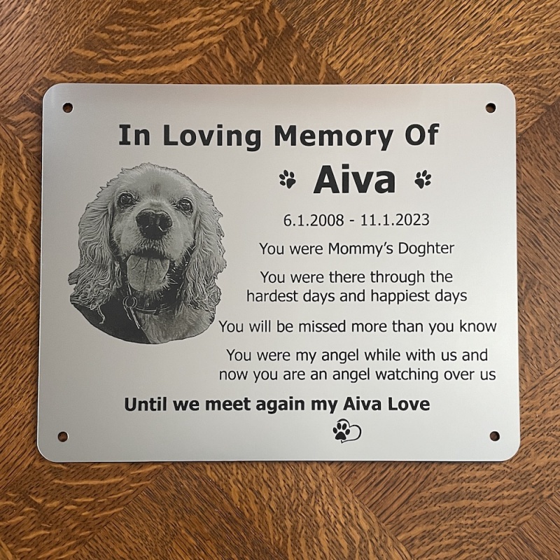 Memorial plaque in remembrance plaque with photograph personalised custom size memorial plaques 25 x 20 cm 9.84 x 7.87 inch various colours